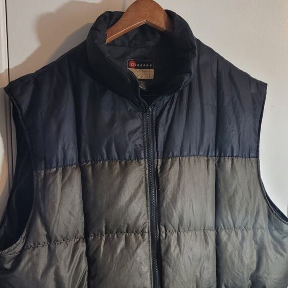 VNTG Utility Down Vest XL Army Green Black Quilted Puffer Survivalist Gorpcore - Picture 3 of 9
